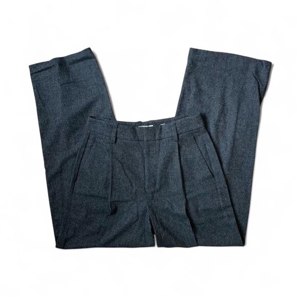 Vince Herringbone Wide Leg Trousers | Charcoal Grey | Women’s Size 6 S/M - Picture 1 of 7
